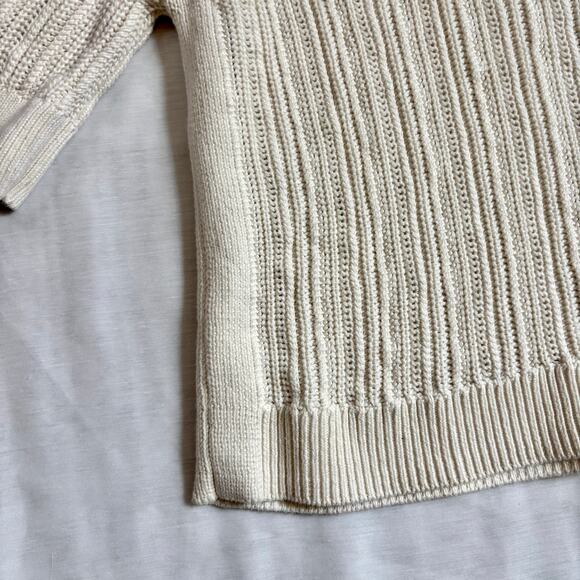 Banana Republic Over Sized Open-Stitch Sweater Off White Cream Size Medium - Picture 7 of 15